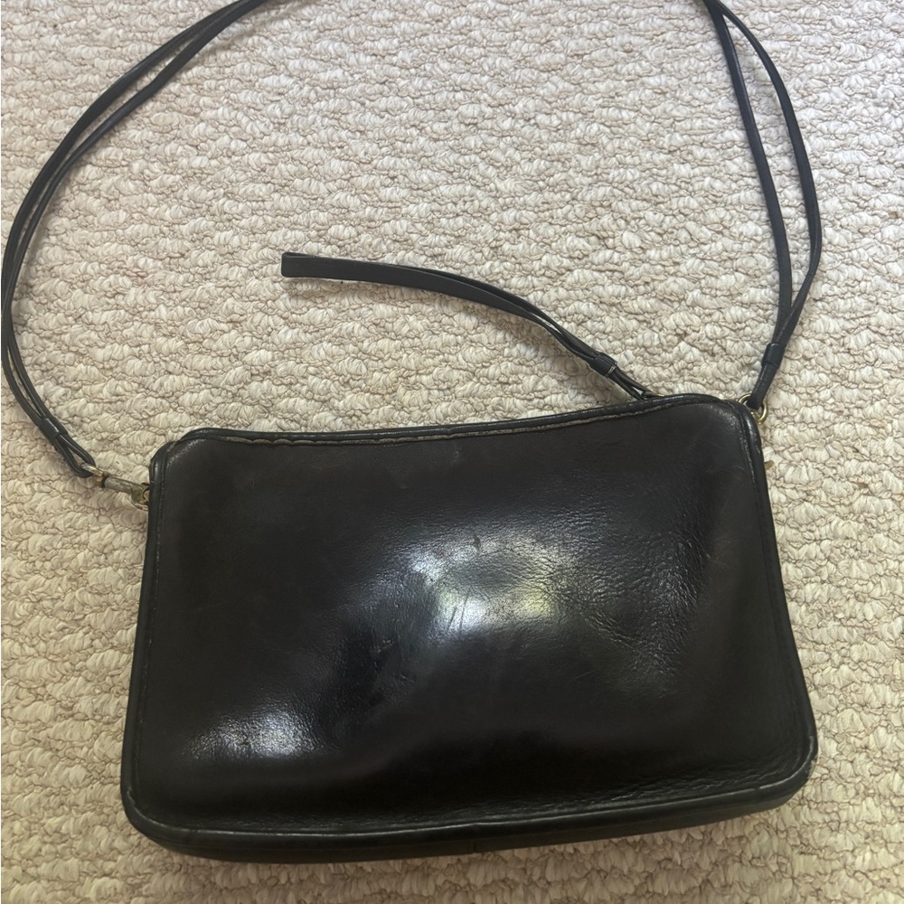 Vintage Coach Black Leather Bag